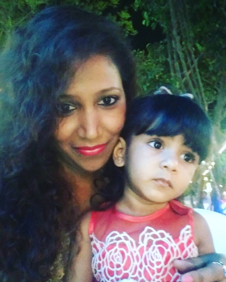 Prutha with her daughter Prutha with her daughter