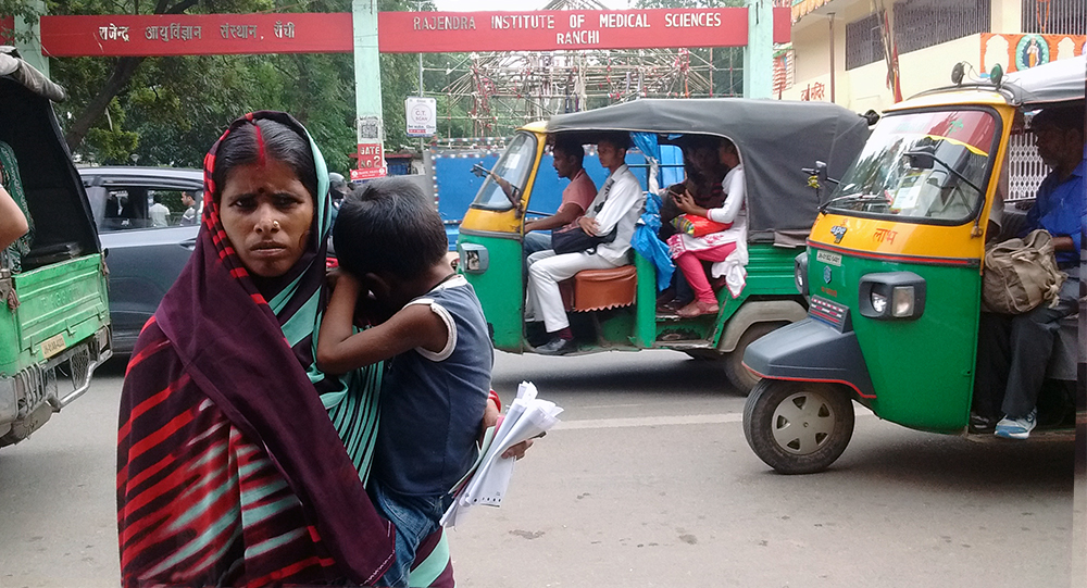 Nearly 150 patients come to the outpatient department of RIMS everyday. Several families come to the hospital from Purulia in West Bengal, 150 kilometers away. They usually arrive at the hospital at midnight on Friday after traveling by train. Nearly 150 patients come to the outpatient department of RIMS everyday. Several families come to the hospital from Purulia in West Bengal, 150 kilometers away. They usually arrive at the hospital at midnight on Friday after traveling by train.