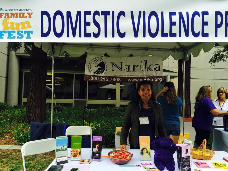 Non-profits like Maitri and Narika conduct outreach programmes that include posting flyers in beauty salons and grocery stores, setting up booths at social and religious events, creating social media pages and training the police on cultural sensitivity while handling domestic abuse cases. Credit: Narika / Facebook.com Non-profits like Maitri and Narika conduct outreach programmes that include posting flyers in beauty salons and grocery stores, setting up booths at social and religious events, creating social media pages and training the police on cultural sensitivity while handling domestic abuse cases. Credit: Narika / Facebook.com