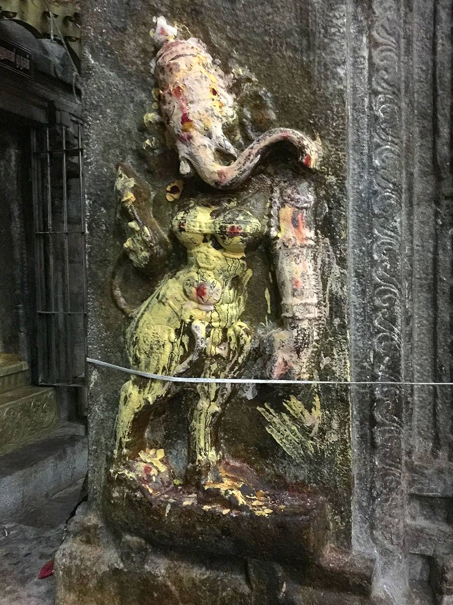 Vyaghrapada Ganeshan, of Meenakshiamman temple of Madurai, has tiger feet. Credit: Madhu Shetty via Facebook Vyaghrapada Ganeshan, of Meenakshiamman temple of Madurai, has tiger feet. Credit: Madhu Shetty via Facebook