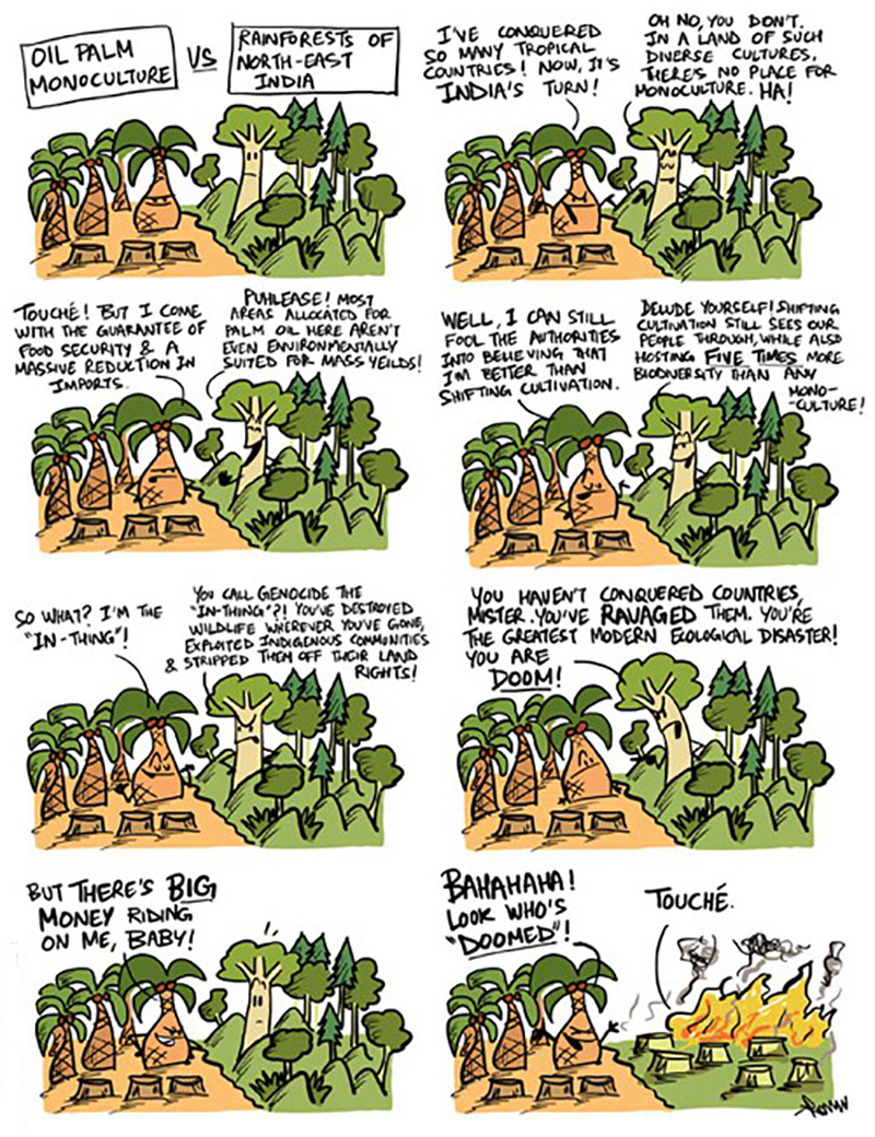 Oil Palm Monoculture in North East India. Image credit: Rohan Chakravarty/Green Humour Oil Palm Monoculture in North East India. Image credit: Rohan Chakravarty/Green Humour