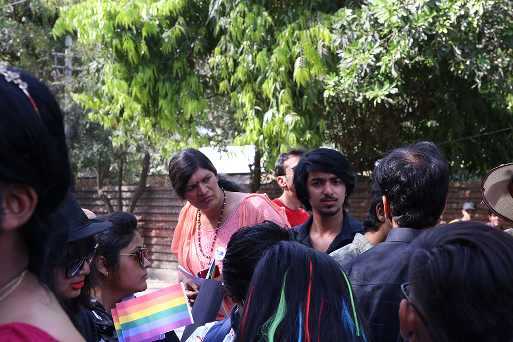The parade had many Lucknow residents curious about the message behind the march. The parade had many Lucknow residents curious about the message behind the march.