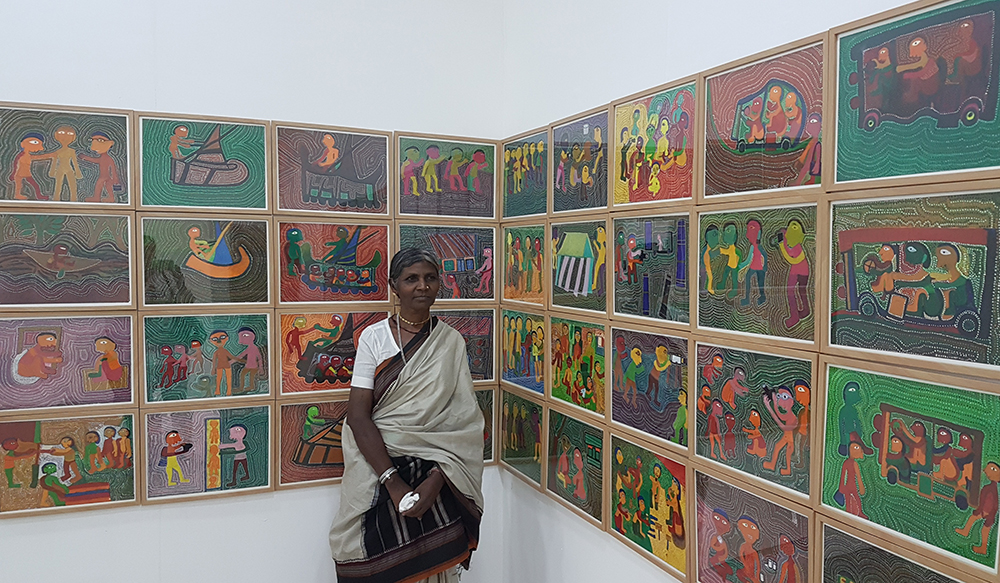 Shantibai with her paintings Shantibai with her paintings