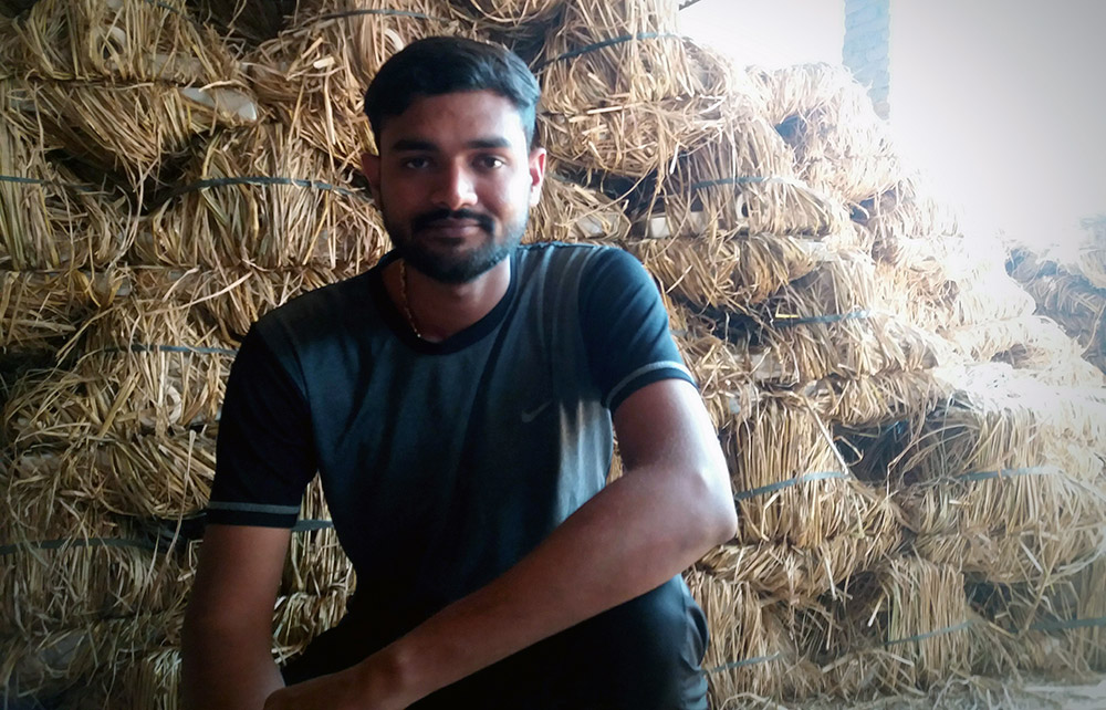 Aakash Parmar at his father's sanitary ware godown in Thangadh. Photos credit: Aarefa Johari. Aakash Parmar at his father's sanitary ware godown in Thangadh. Photos credit: Aarefa Johari.