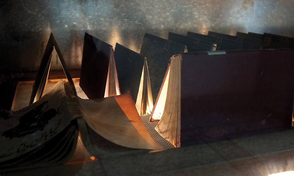 Books being fumigated at Anjuman Taraqqi-e-Urdu's library in Karachi. Photo credit: Arif Mahmood/White Star Books being fumigated at Anjuman Taraqqi-e-Urdu's library in Karachi. Photo credit: Arif Mahmood/White Star
