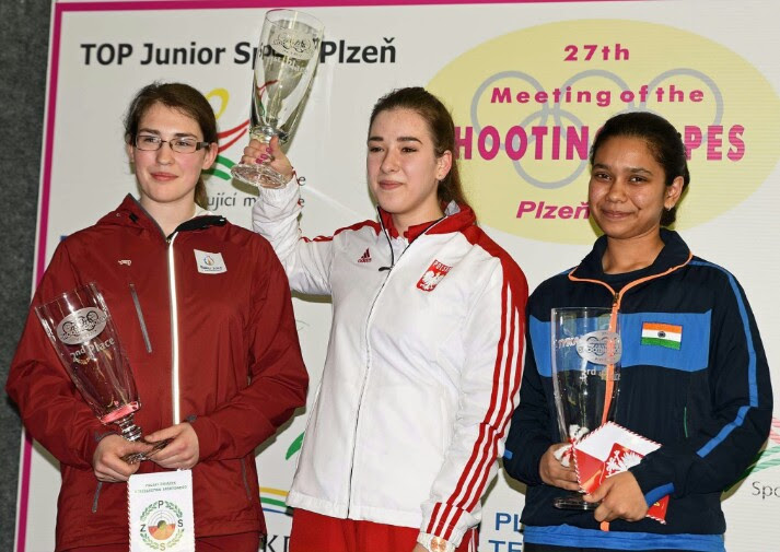 Muskan on the podium at the 27th Meeting of Shooting Hopes. Image Credit: Muskan Bhanwala Muskan on the podium at the 27th Meeting of Shooting Hopes. Image Credit: Muskan Bhanwala