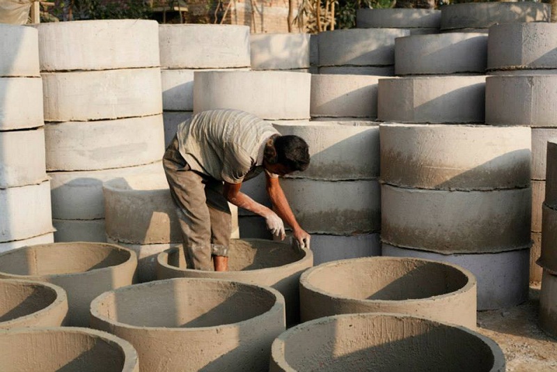 Latrine materials being prepared in Noakhali in the coastal Bangladesh Latrine materials being prepared in Noakhali in the coastal Bangladesh