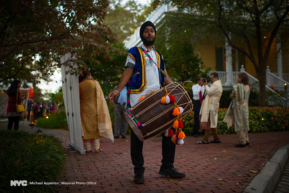 What’s a celebration without a dhol player? Credit: Michael Appleton/Mayoral Photography Office. What’s a celebration without a dhol player? Credit: Michael Appleton/Mayoral Photography Office.