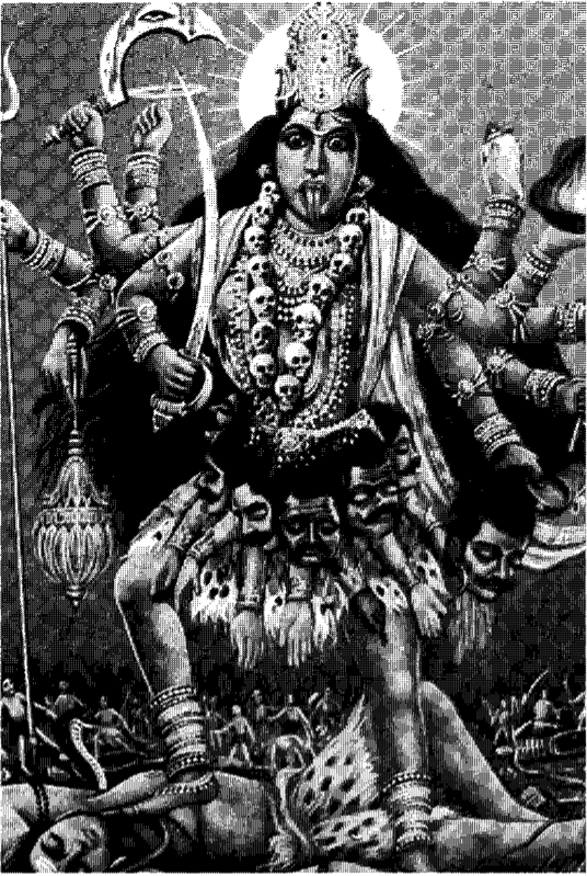 Postcard of Kali, purchased in Calcutta, 1992. Courtesy of David R Kinsley. Postcard of Kali, purchased in Calcutta, 1992. Courtesy of David R Kinsley.