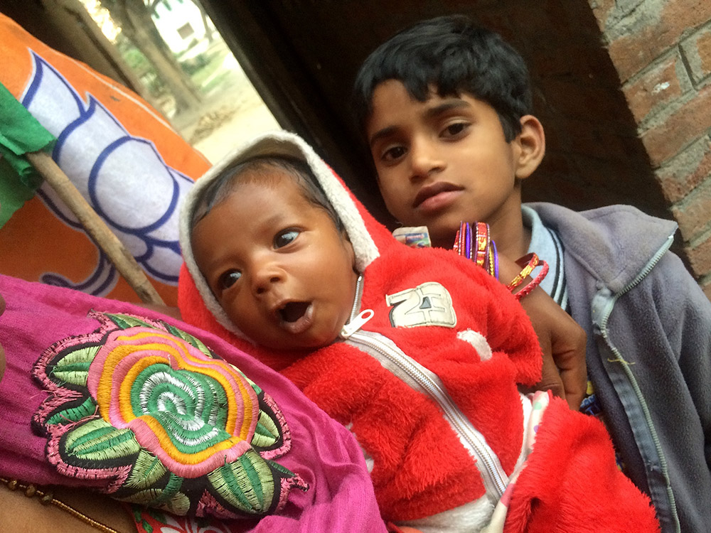 Amrish was born in the run-up to the election. His mother Dimple Chaurasia had received a laptop under the Samajawadi Party government. Her family voted for the BJP, which has promised 1 GB data free annually with the laptop. Amrish was born in the run-up to the election. His mother Dimple Chaurasia had received a laptop under the Samajawadi Party government. Her family voted for the BJP, which has promised 1 GB data free annually with the laptop.