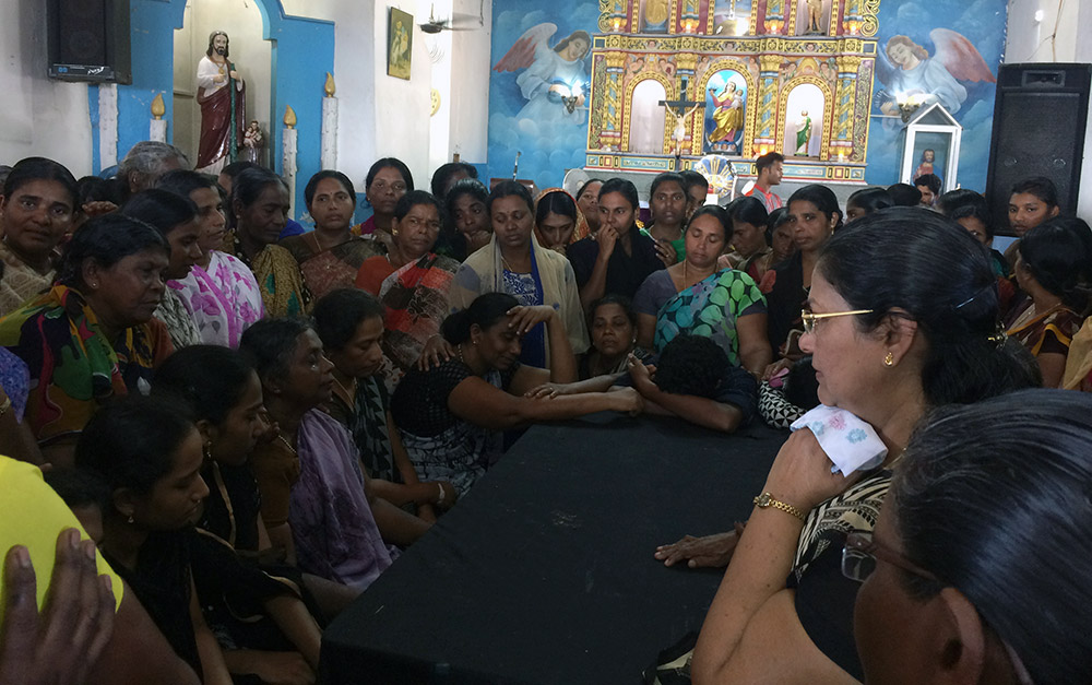The family of Victor, a fisherman who died in Cyclone Ockhi, at Our Lady of Good Voyage church in Vizhinjam on Monday. Photo credit: TA Ameerudheen The family of Victor, a fisherman who died in Cyclone Ockhi, at Our Lady of Good Voyage church in Vizhinjam on Monday. Photo credit: TA Ameerudheen