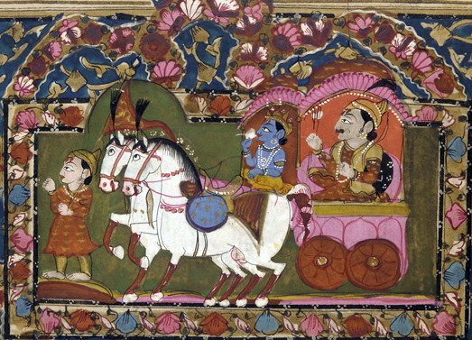 In the Bhagavad Gita, Krishna explains to Arjun the importance of putting kingdom over family. (Credit: Smithsonian Freer Sackler Gallery / Wikimedia Commons) In the Bhagavad Gita, Krishna explains to Arjun the importance of putting kingdom over family. (Credit: Smithsonian Freer Sackler Gallery / Wikimedia Commons)