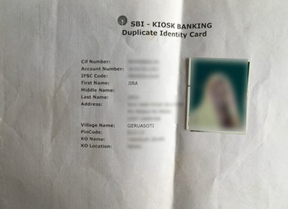 Most of the beneficiaries who have opened accounts through mini-banks have received 'ID slips', not passbooks. Most of the beneficiaries who have opened accounts through mini-banks have received 'ID slips', not passbooks.
