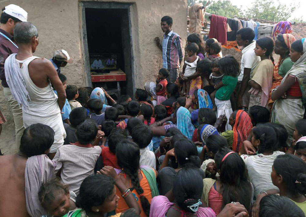 People from Kosra village in Bihar's Sheikhpura district shown a video on kala azar People from Kosra village in Bihar's Sheikhpura district shown a video on kala azar
