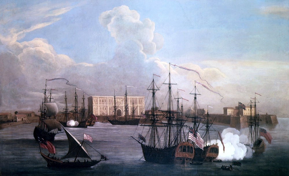 A painting of the East India Company's settlement in Bombay and ships in Bombay Harbour, by George Lambert and Samuel Scott, 1731. Image credit: Wikimedia Commons. A painting of the East India Company's settlement in Bombay and ships in Bombay Harbour, by George Lambert and Samuel Scott, 1731. Image credit: Wikimedia Commons.