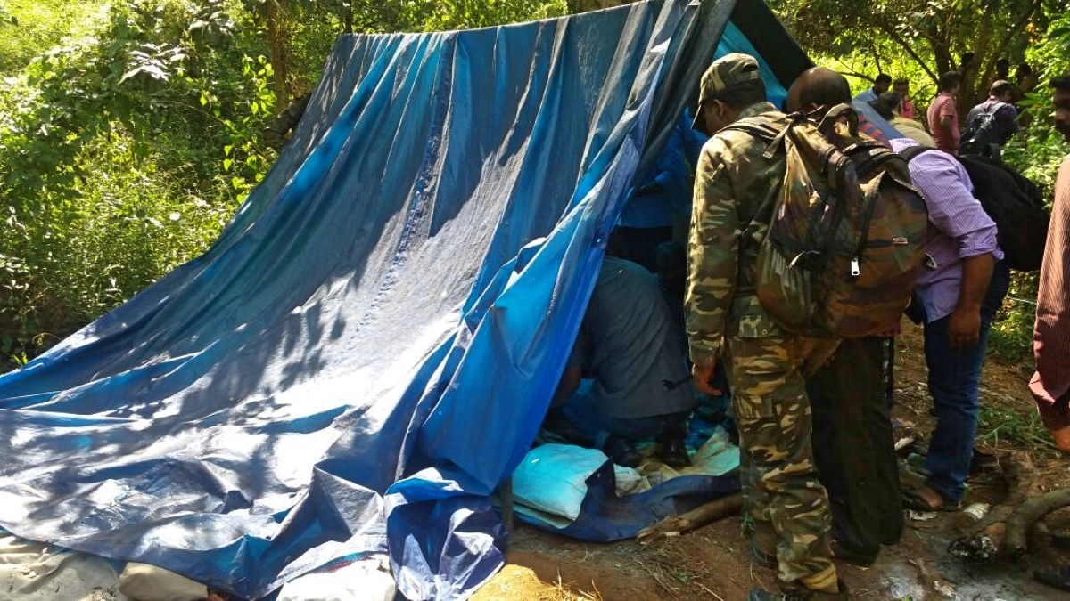 The tent in which the Maoists, who were killed in Thursday's encounter in Kerala, lived. The tent in which the Maoists, who were killed in Thursday's encounter in Kerala, lived.