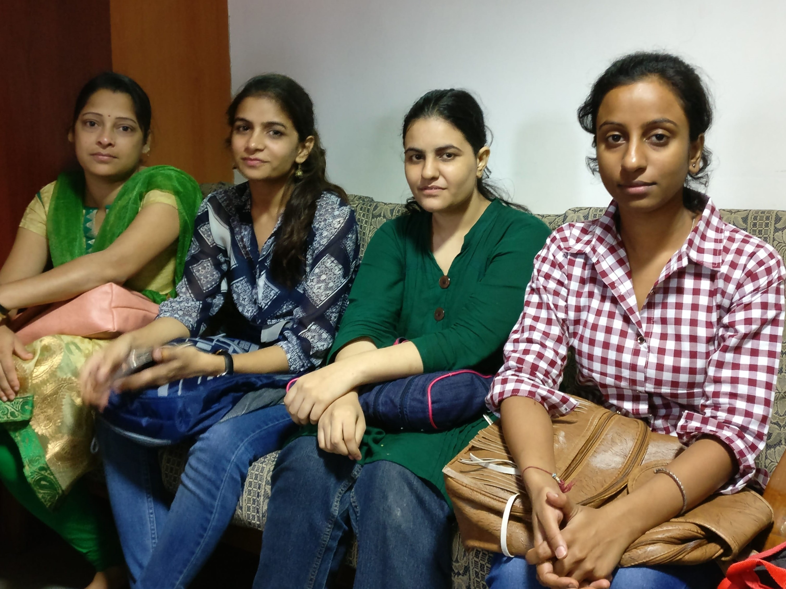 Punita Singh, Shweta Arya, Deveshi Kapoor and Rashi Sharma. Only Arya has studied Sanskrit after school. Photo credit: Shreya Roy Chowdhury Punita Singh, Shweta Arya, Deveshi Kapoor and Rashi Sharma. Only Arya has studied Sanskrit after school. Photo credit: Shreya Roy Chowdhury