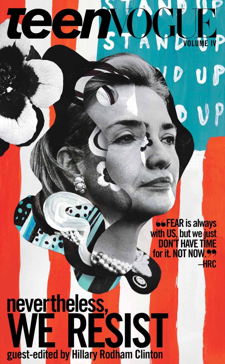 Hillary Rodham Clinton edited the final print version of Teen Vogue. Photo credit: @teenvogue/Twitter Hillary Rodham Clinton edited the final print version of Teen Vogue. Photo credit: @teenvogue/Twitter
