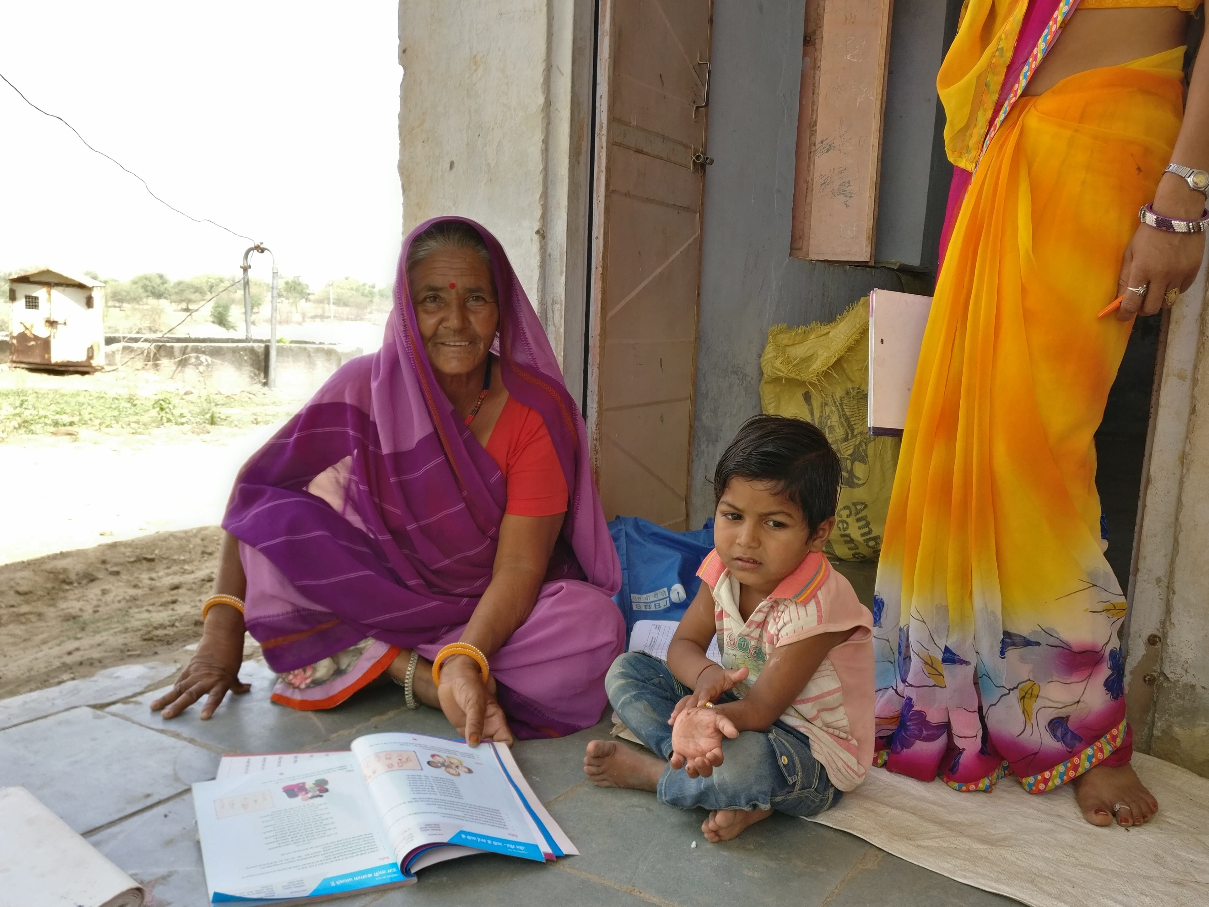 Meera Devi Meena, who runs the anganwadi centre in Pipla, says she gets fewer children now after the merger of the primary school. Meera Devi Meena, who runs the anganwadi centre in Pipla, says she gets fewer children now after the merger of the primary school.