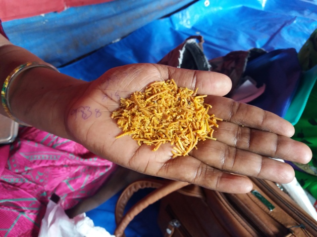 Anganwadi workers claim that dry sev provided as take-home ration in parts of Mumbai is too spicy for children to eat. Anganwadi workers claim that dry sev provided as take-home ration in parts of Mumbai is too spicy for children to eat.