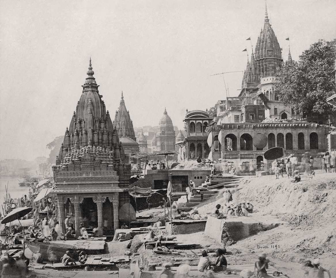Varanasi (formerly Benares), Vishnu temples on the Ganges, Samuel Bourne, 1866. Courtesy: MAP/Tasveer Varanasi (formerly Benares), Vishnu temples on the Ganges, Samuel Bourne, 1866. Courtesy: MAP/Tasveer