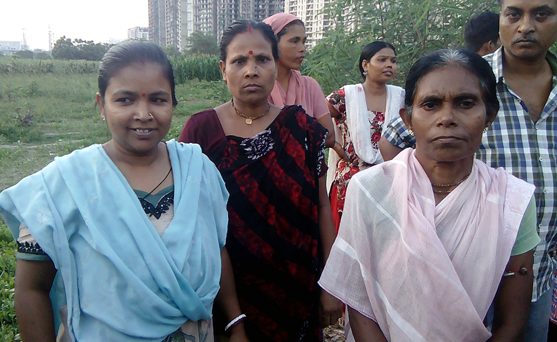 Mona Biswas (left) Sudevi Halder (centre) and Meera Halder (right). (Photo credit: Abhishek Dey). Mona Biswas (left) Sudevi Halder (centre) and Meera Halder (right). (Photo credit: Abhishek Dey).