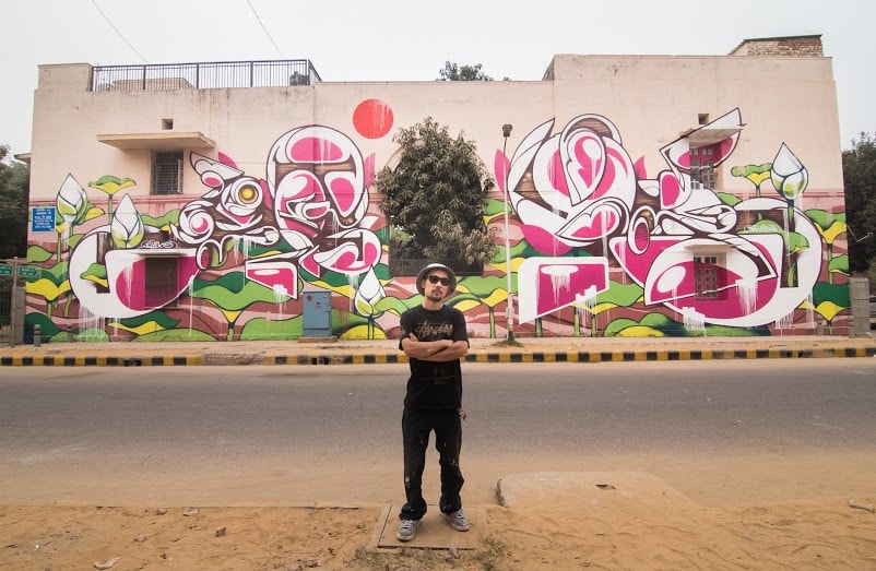 Art by Japanese artist Suiko, Clock 14, Lodhi Colony. (Photograph: Akshat Nauriyal). Art by Japanese artist Suiko, Clock 14, Lodhi Colony. (Photograph: Akshat Nauriyal).