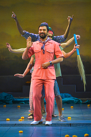 Namit Das as Dubey in the Monsoon Wedding musical. Namit Das as Dubey in the Monsoon Wedding musical.