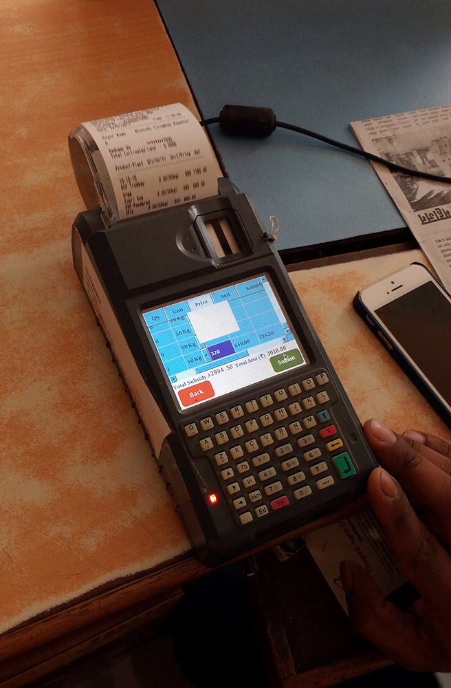 The point of sale machine in a fertiliser shop in Nashik, Maharashtra. Photo by Mridula Chari The point of sale machine in a fertiliser shop in Nashik, Maharashtra. Photo by Mridula Chari