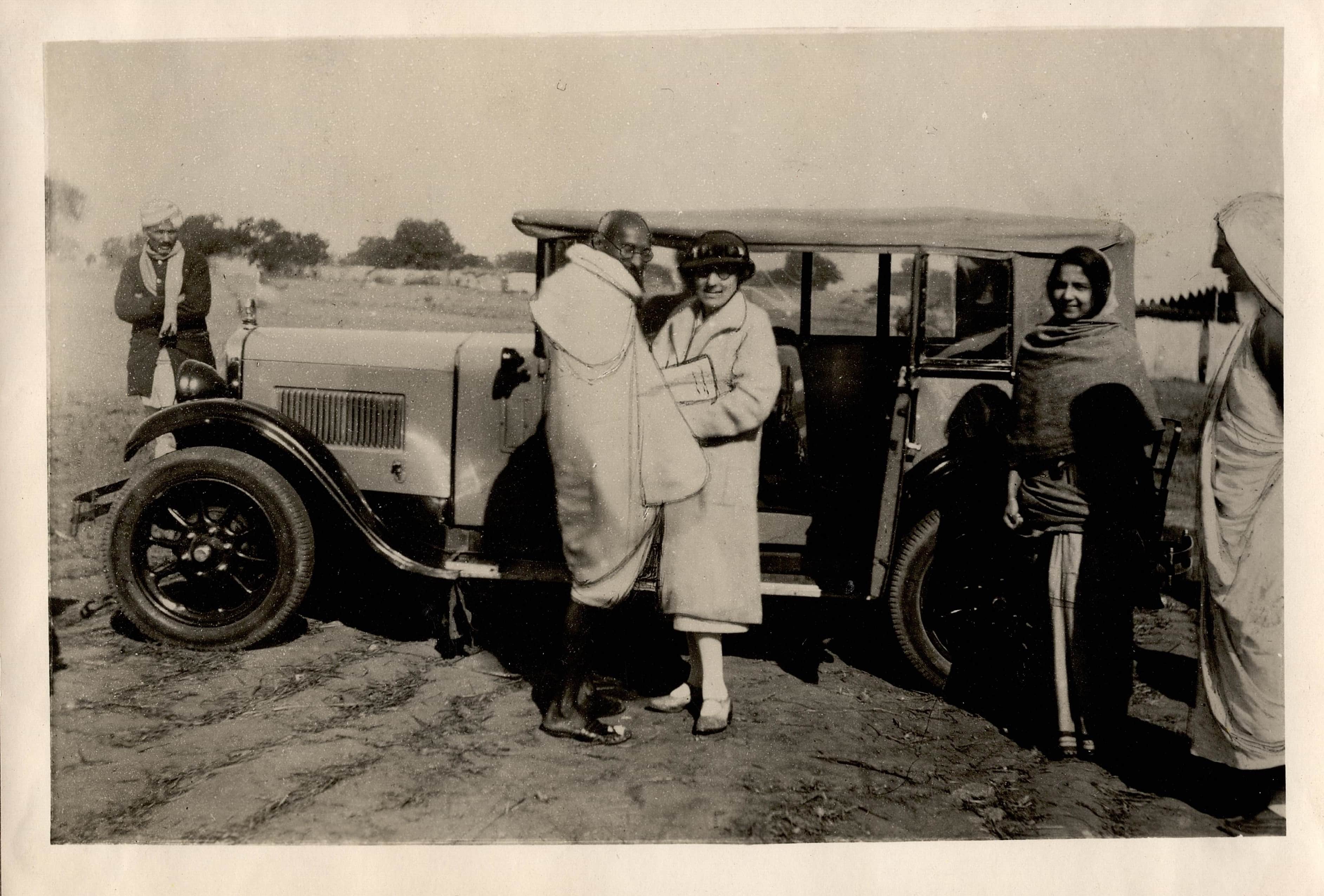 Mirabehn with Gandhi. Image from the Women’s Library at LSE. Mirabehn with Gandhi. Image from the Women’s Library at LSE.