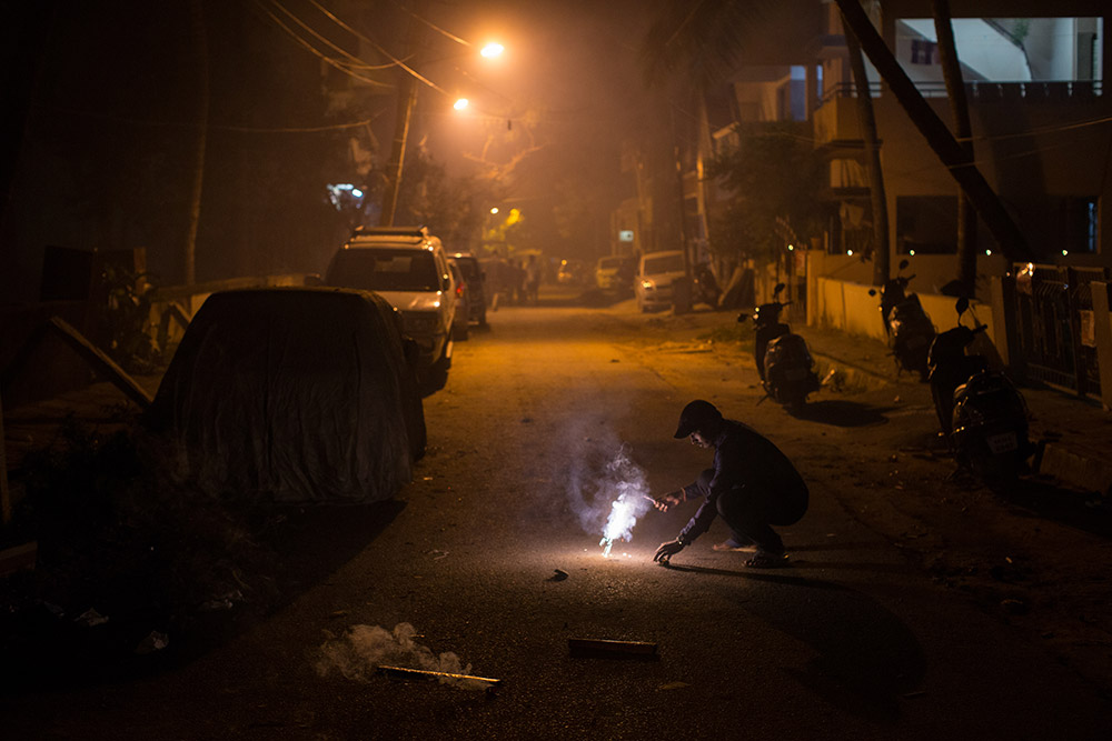 Diwali celebrations in the bylanes of Kalyan Nagar. Photo credit: Vivek Muthuramalingam/ Bengaluru Diwali celebrations in the bylanes of Kalyan Nagar. Photo credit: Vivek Muthuramalingam/ Bengaluru