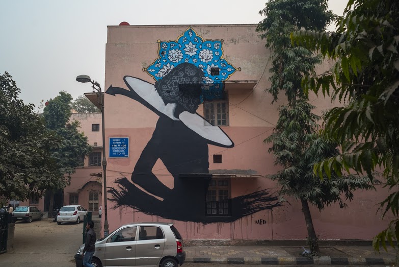 Mural by Iranian artist Nafir, Block 7, Lodhi Colony. (Photograph: Naman Saraiya). Mural by Iranian artist Nafir, Block 7, Lodhi Colony. (Photograph: Naman Saraiya).