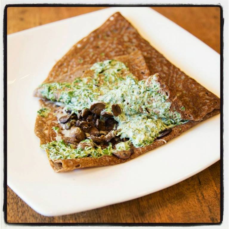 Crepe Foret – Pan-seared mushrooms, creamed spinach and emmenthal. Credit: Suzette.Cafe/Facebook.com Crepe Foret – Pan-seared mushrooms, creamed spinach and emmenthal. Credit: Suzette.Cafe/Facebook.com