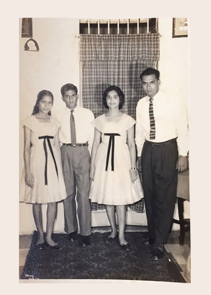 Wivina D'silva with her siblings, before Sunday mass. Wivina D'silva with her siblings, before Sunday mass.