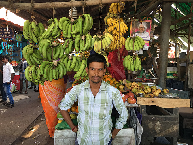 This fruit-seller is among those who have had to turn to the informal market.