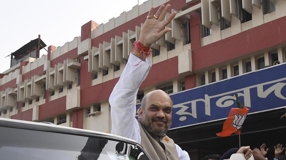 Amit Shah on a visit to West Bengal in April in preparation for the 2019 general elections. (Credit: Samir Jana / HT) Amit Shah on a visit to West Bengal in April in preparation for the 2019 general elections. (Credit: Samir Jana / HT)