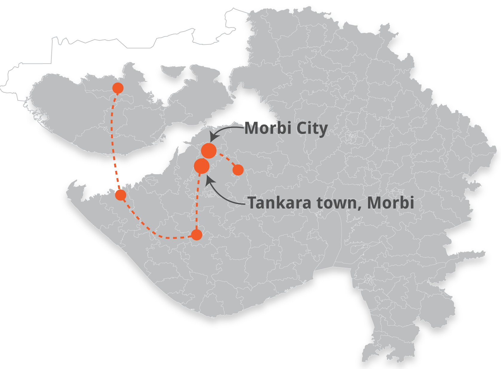 Morbi is the second stop in Scroll.in's reporting series in first-time voters in Gujarat. Graphic: Anand Katakam Morbi is the second stop in Scroll.in's reporting series in first-time voters in Gujarat. Graphic: Anand Katakam
