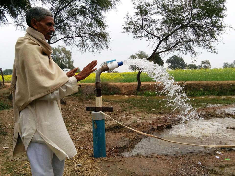 Naval Kishore Dubey dug three borewells in his fields. (Photo credit: Raksha Kumar). Naval Kishore Dubey dug three borewells in his fields. (Photo credit: Raksha Kumar).