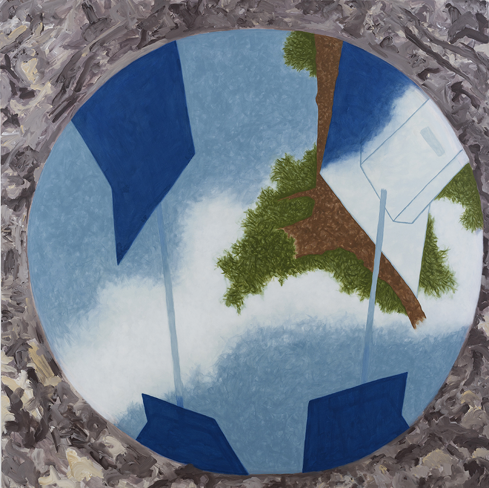 GIEVE PATEL, Looking into a Well - Four Pillars, 2015, acrylic on canvas, 72 x 72 in GIEVE PATEL, Looking into a Well - Four Pillars, 2015, acrylic on canvas, 72 x 72 in