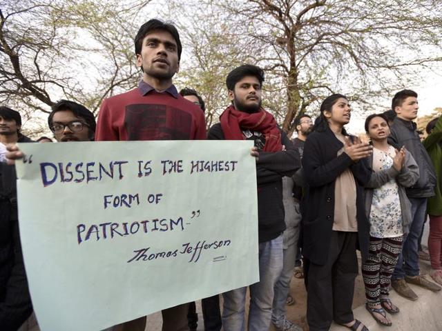 Forty cases of sedition were filed against individuals and groups in 2016, leading to nationwide protests. Credit: Arun Kumar / HT Forty cases of sedition were filed against individuals and groups in 2016, leading to nationwide protests. Credit: Arun Kumar / HT