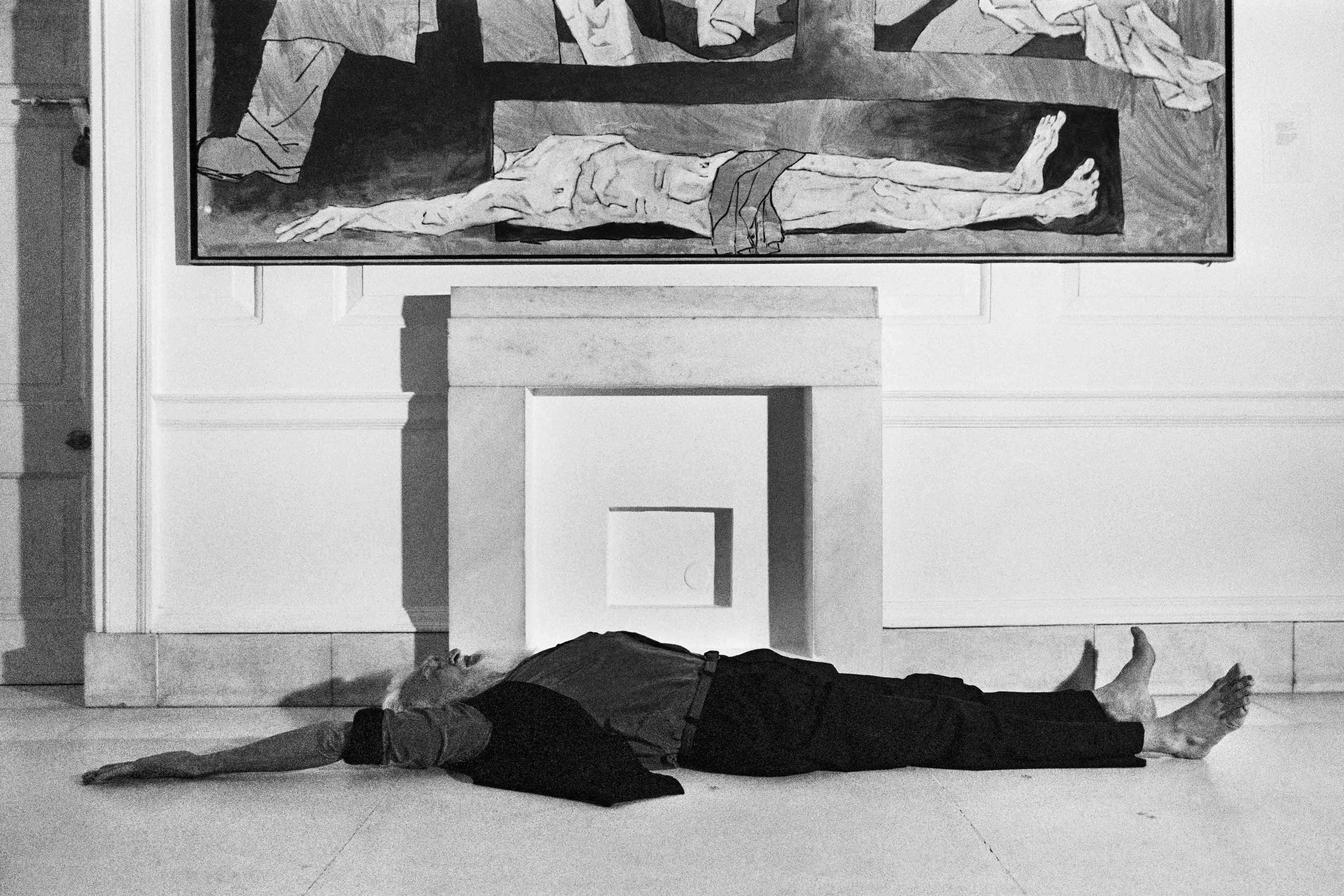 MF Husain in an exhibition space. Image courtesy: Parthiv Shah. MF Husain in an exhibition space. Image courtesy: Parthiv Shah.