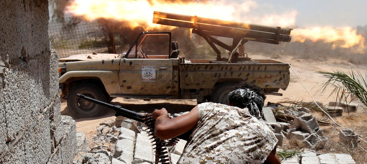 Libyan troops take over landmark convention centre in Sirte from Islamic State group