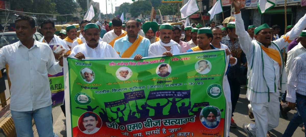 Farmer organisations across the country protest against GM mustard
