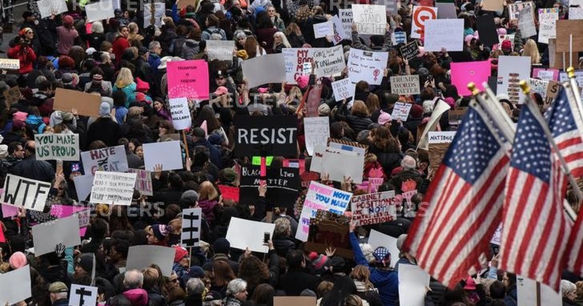 Women's March: This is upside of downside, Gloria Steinem says as over a million take to streets