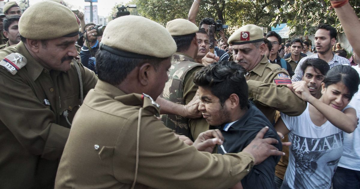 Ramjas College: ABVP and AISA clash during protest against cancellation of Umar Khalid’s talk