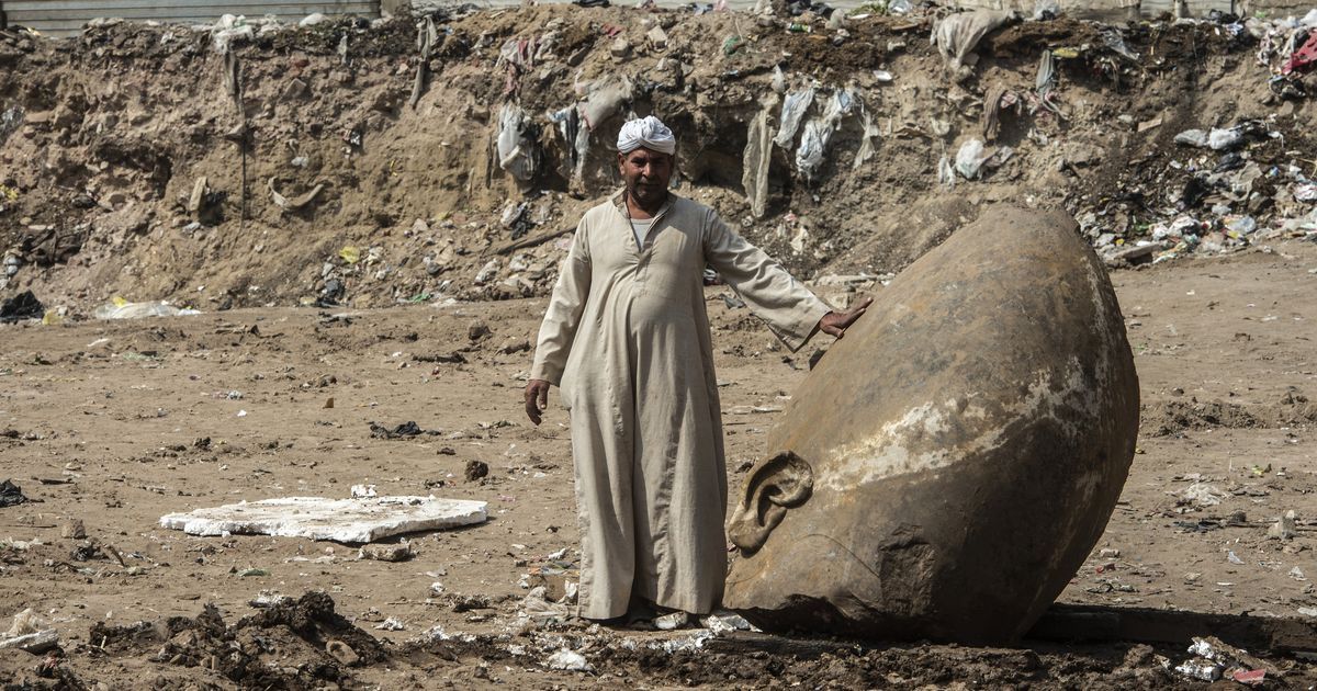 Archaeologists have found a 26-feet-tall statue from ancient Egypt that may be of Pharaoh Ramses II