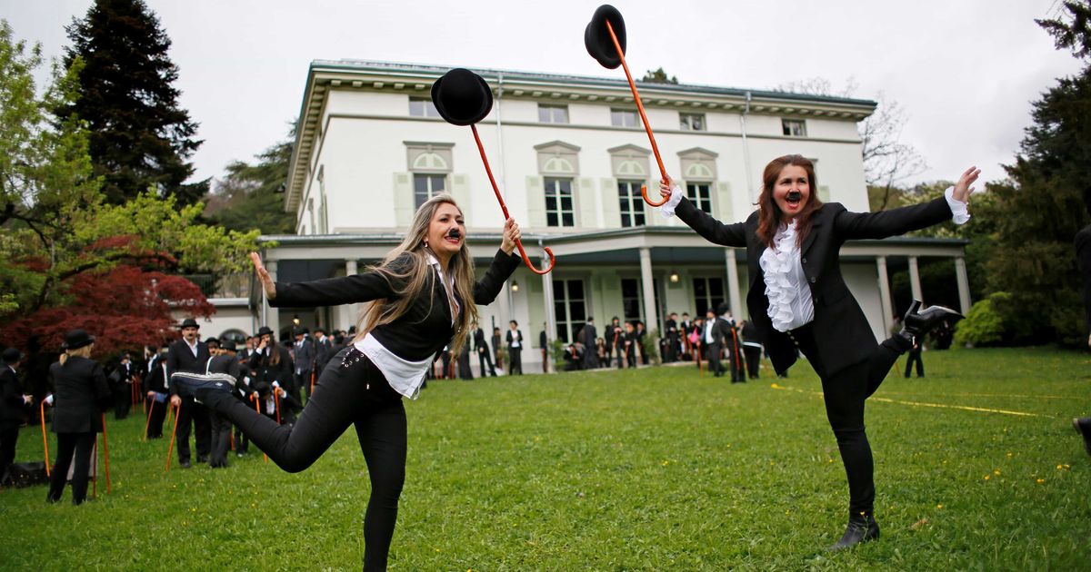 In photos: Charlie Chaplin fans set ‘world record’ on his 128th birth anniversary, say reports