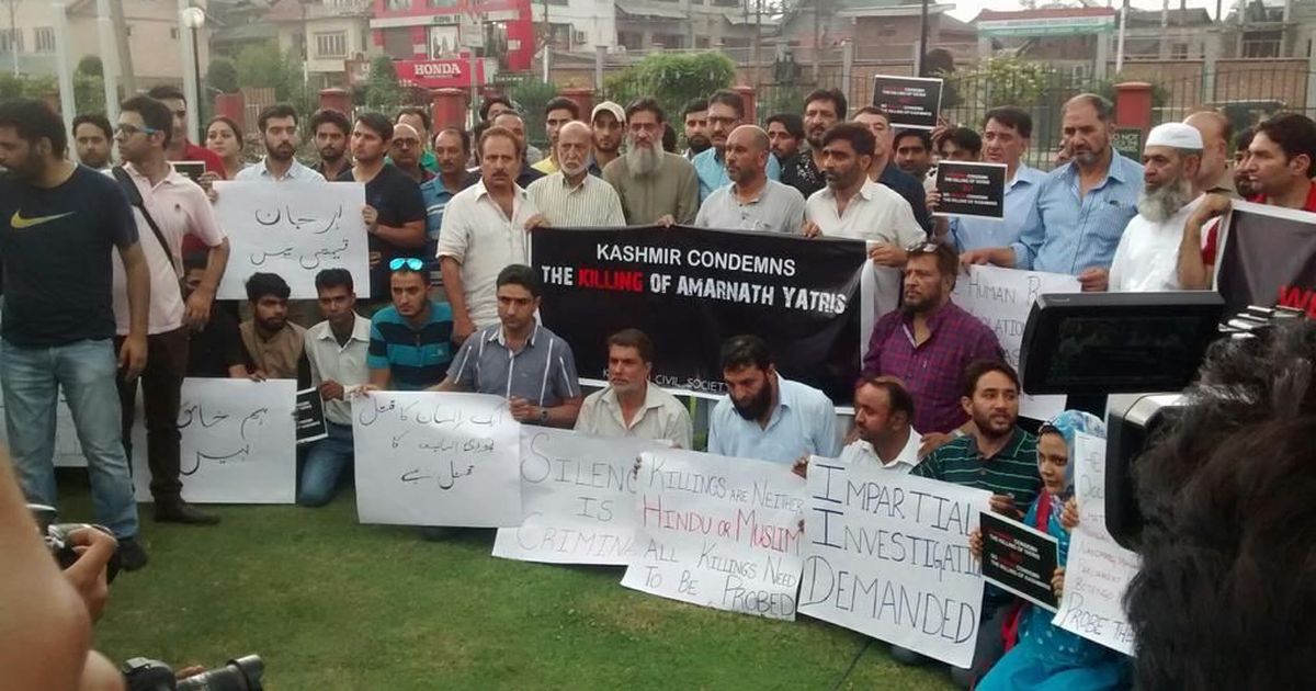 On the streets of Srinagar and social media, Kashmiris protest against killing of Amarnath pilgrims