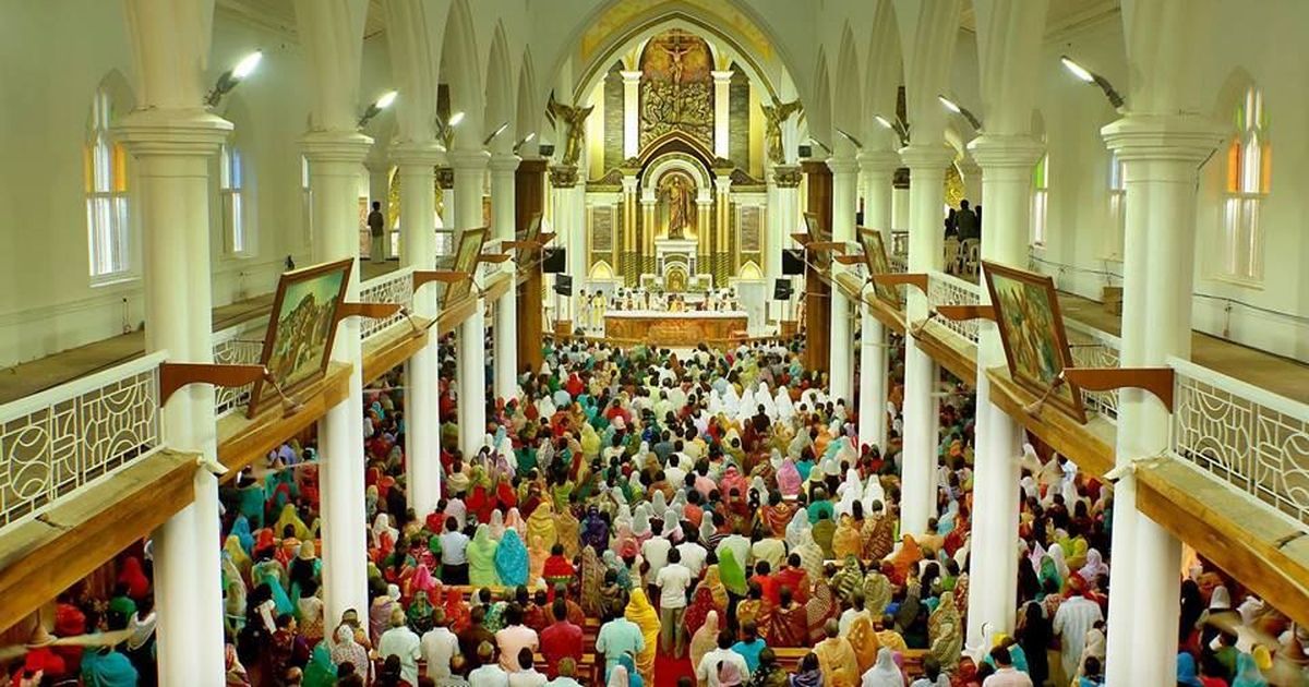 An inside view of the Arthungal Basilica An inside view of the Arthungal Basilica
