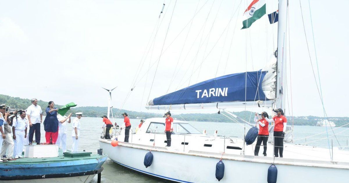 All-woman Navy team sets off from Goa to sail around the globe
